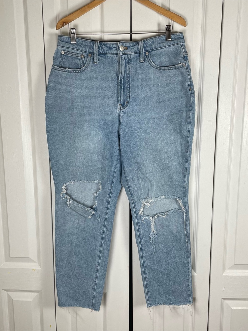 Madewell The Curvy Perfect Vintage Jeans Women’s 31 Blue Light Wash Distressed